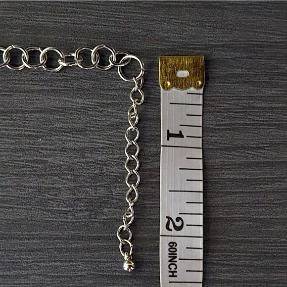 "5/$25" Silvertone Sand Dollar Disc Y Drop Adjustable Necklace - Picture 8 of 8